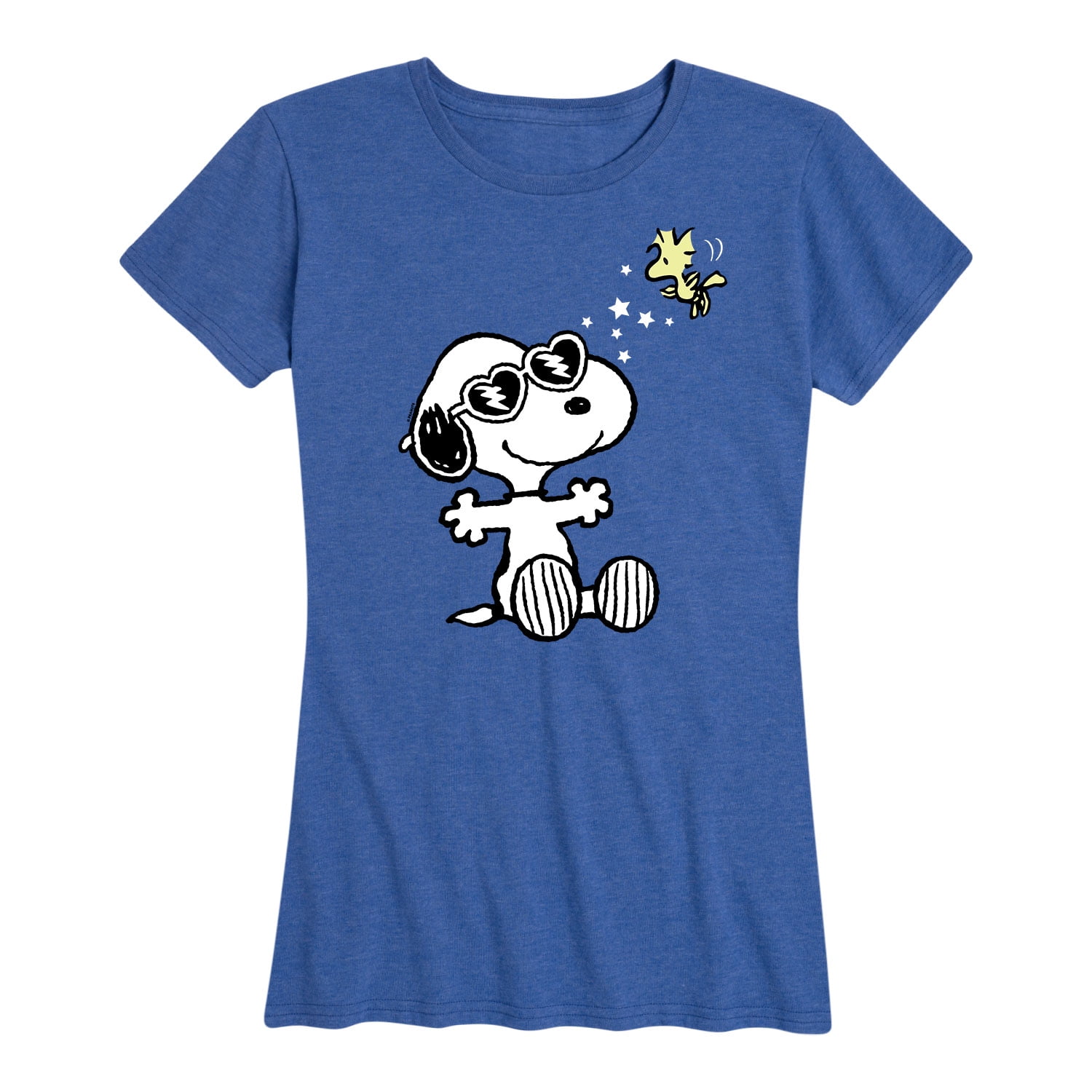 Snoopy - Graphic Faces Sleeve Women\'s Peanuts T-Shirt of Short -