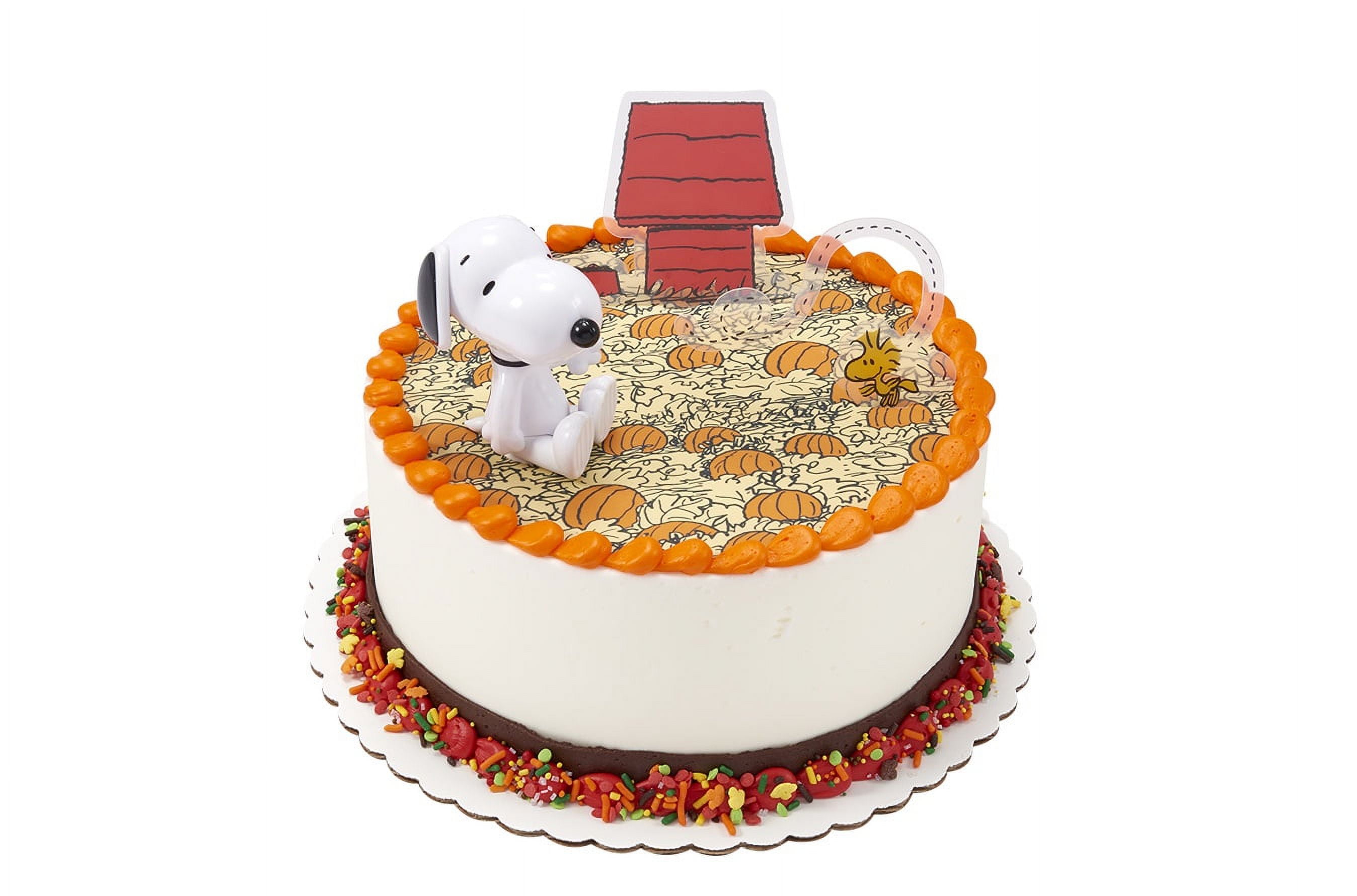 Peanuts Fall Double Layer 8 Inch Round Cake