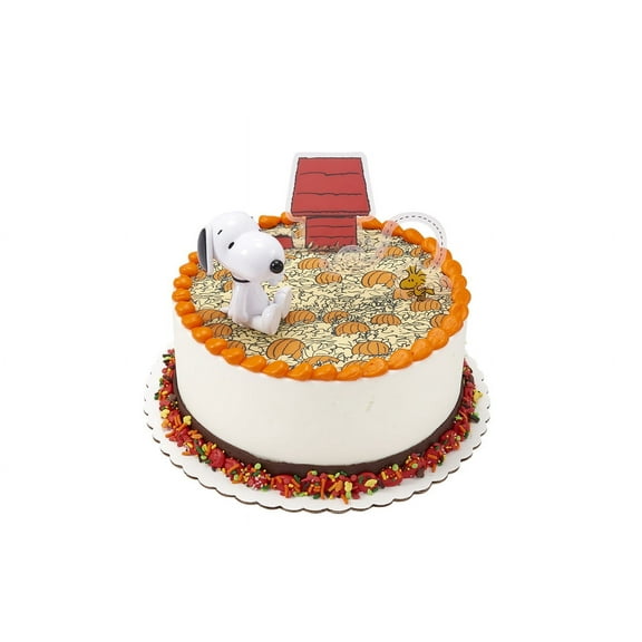 Peanuts Fall Double Layer 8 Inch Round Cake