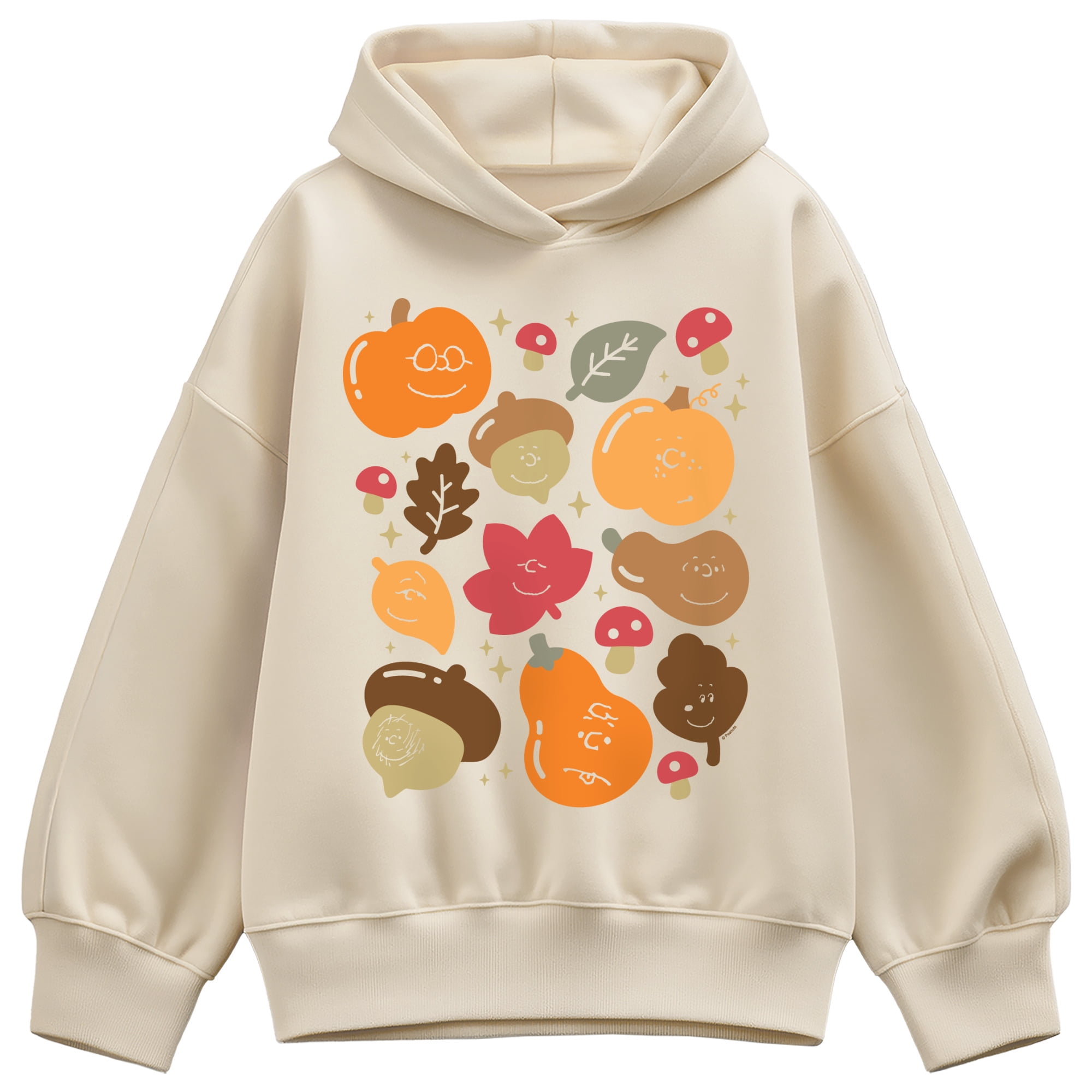 Peanuts - Fall Icon Faces Oversized Fleece Hoodie Sweatshirt