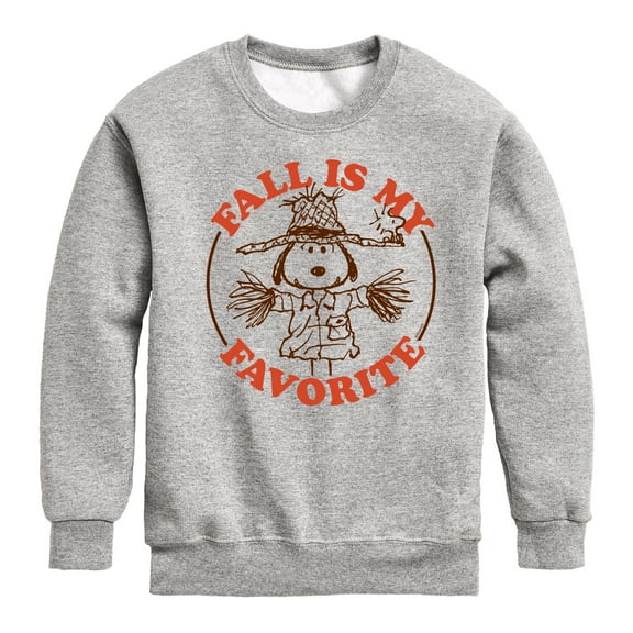 Peanuts - Fall Is My Favorite - Toddler And Youth Crewneck Fleece Sweatshirt