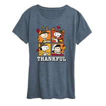 Peanuts - Fall Thanksgiving And Football Women's Short Sleeve T-Shirts