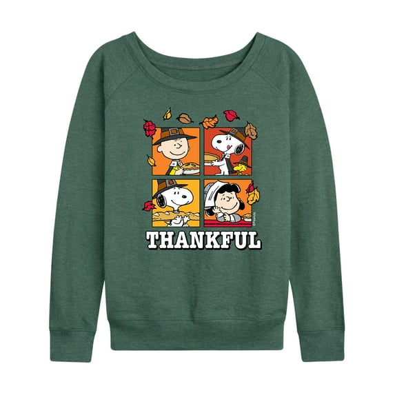 Peanuts - Fall Thanksgiving Women's Lightweight French Terry Long Sleeve Shirts