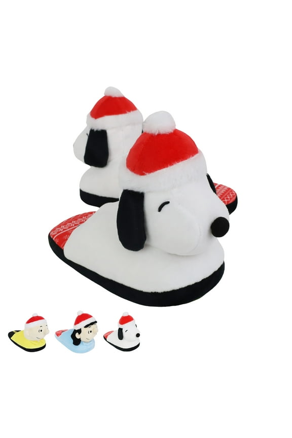 Peanuts Family Christmas Character 3D Scuff Slippers, Kids to Adult Sizes