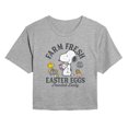 thumbnail image 1 of Peanuts - Farm Fresh Easter Eggs Cropped Graphic T-Shirt, 1 of 5
