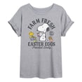 thumbnail image 1 of Peanuts - Farm Fresh Easter Eggs - Juniors Oversized Graphic T-Shirt, 1 of 5