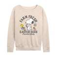 thumbnail image 1 of Peanuts - Farm Fresh Easter Eggs - Women's French Terry Long Sleeve Pullover, 1 of 5