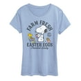 thumbnail image 1 of Peanuts - Farm Fresh Easter Eggs - Women's Short Sleeve Graphic T-Shirt, 1 of 4