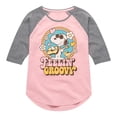 thumbnail image 1 of Peanuts - Feelin Groovy Snoopy And Woodstock  - Toddler And Youth Girls Raglan Graphic T-Shirt, 1 of 5