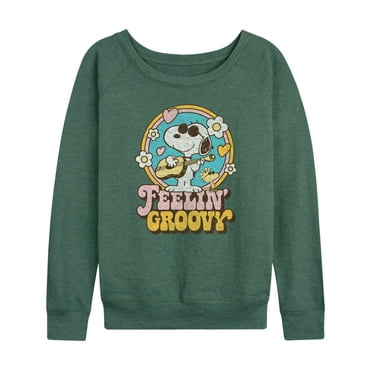Peanuts - Feelin Groovy Snoopy And Woodstock - Women's Lightweight French Terry Long Sleeve Shirt
