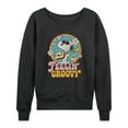 thumbnail image 1 of Peanuts - Feelin Groovy Snoopy And Woodstock - Women's Lightweight French Terry Long Sleeve Shirt, 1 of 6