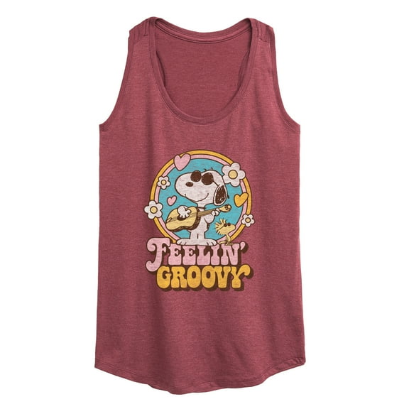 Peanuts - Feelin Groovy Snoopy And Woodstock - Women's Racerback Tank Top