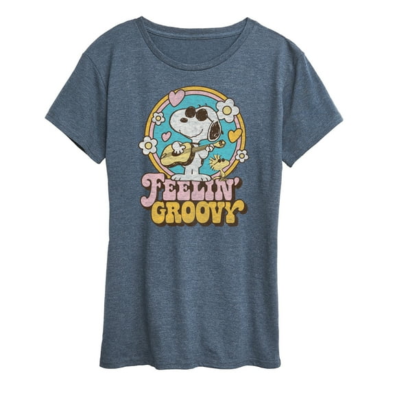 Peanuts - Feelin Groovy Snoopy And Woodstock - Women's Short Sleeve Graphic T-Shirt