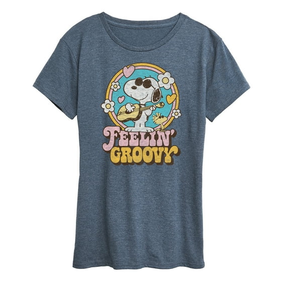 Peanuts - Feelin Groovy Snoopy And Woodstock - Women's Short Sleeve Graphic T-Shirt