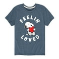 thumbnail image 1 of Peanuts - Feelin Loved  - Toddler And Youth Short Sleeve Graphic T-Shirt, 1 of 6