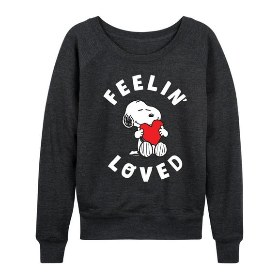 Peanuts - Feelin Loved - Women's Lightweight French Terry Long Sleeve Shirt