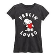 thumbnail image 1 of Peanuts - Feelin Loved - Women's Short Sleeve Graphic T-Shirt, 1 of 6