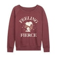 thumbnail image 1 of Peanuts - Feeling Fierce Snoopy - Women's French Terry Long Sleeve Pullover, 1 of 5