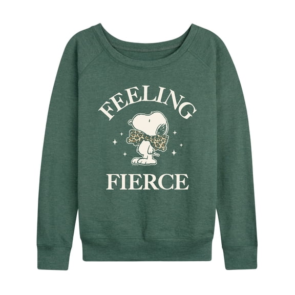 Peanuts - Feeling Fierce Snoopy - Women's French Terry Long Sleeve Pullover