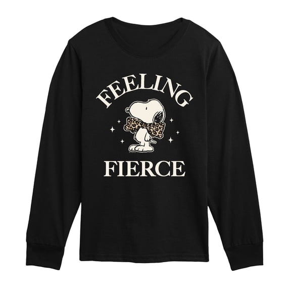 Peanuts - Feeling Fierce Snoopy - Youth Long Sleeve Graphic T-Shirt