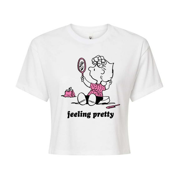 Peanuts - Feeling Pretty Sally - Juniors Cropped Cotton Blend T-Shirt