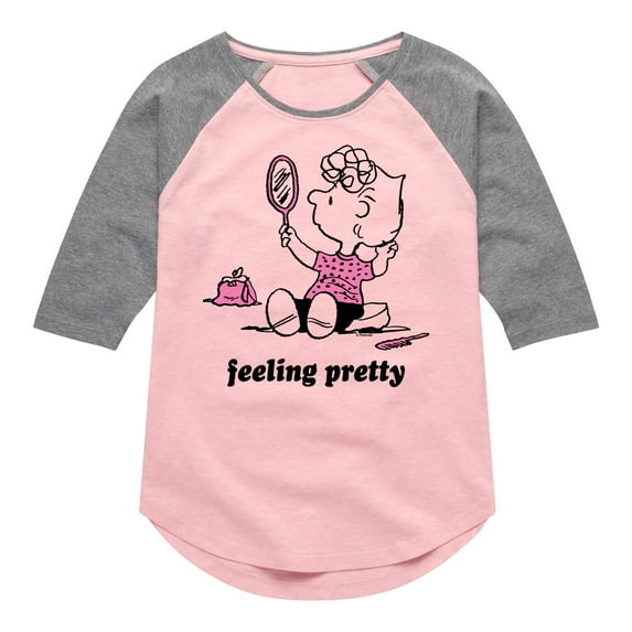 Peanuts - Feeling Pretty Sally - Toddler & Youth Girls Raglan Graphic T-Shirt