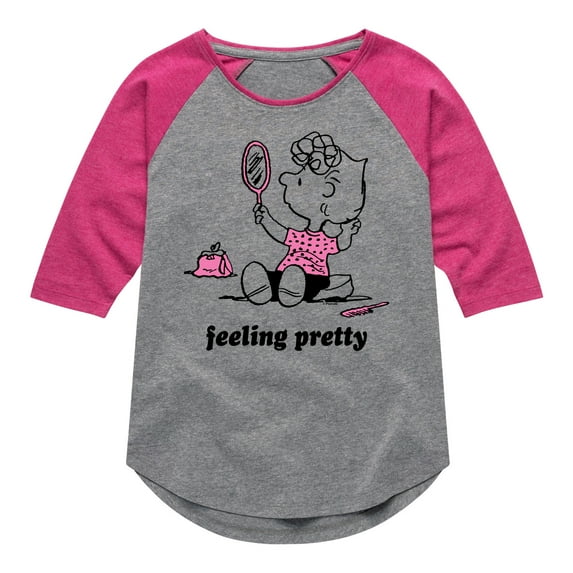 Peanuts - Feeling Pretty Sally - Toddler & Youth Girls Raglan Graphic T-Shirt