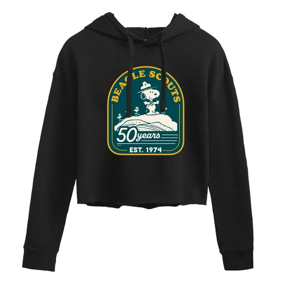 Peanuts - Fifty Years Mountain Top - Juniors Cropped Pullover Hoodie