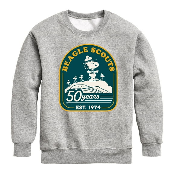 Peanuts - Fifty Years Mountain Top - Toddler & Youth Crewneck Fleece Sweatshirt