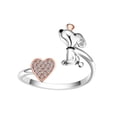 thumbnail image 1 of Peanuts Fine Silver Plated Snoopy Heart Bypass Ring, 1 of 2
