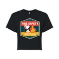 thumbnail image 1 of Peanuts - Fire Safety - Juniors Cropped Cotton Blend T-Shirt, 1 of 5