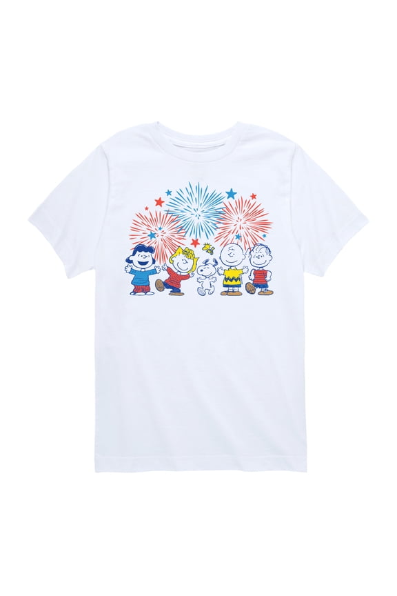 - Fireworks Celebration - Youth Boys Short Sleeve Graphic T-Shirt