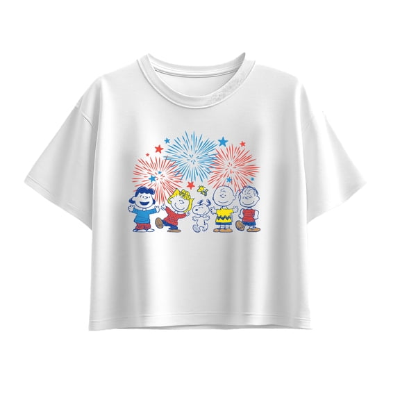 Peanuts - Fireworks Celebration - Youth Girls Boxy T-Shirt