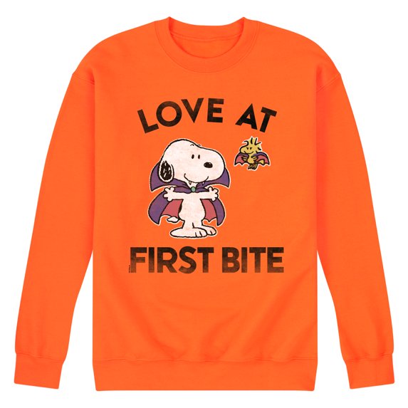 Peanuts - First Bite Art - Men's Crew Neck Fleece Pullover