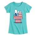thumbnail image 1 of Peanuts - Flag House - Girls Toddler And Youth Short Sleeve T-Shirt, 1 of 6