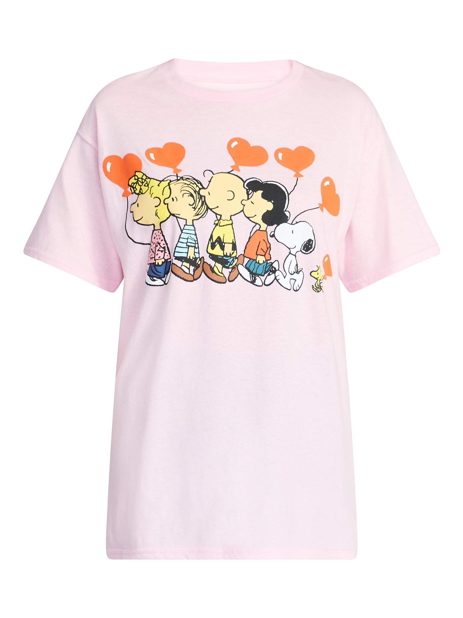 Peanuts Valentine's Day Men's and Big Men's Floating Hearts Graphic Tee, Sizes S-3XL