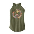 thumbnail image 1 of Peanuts - Floral Peace Sign - Woodstock - Juniors High Neck Tank Top, 1 of 6