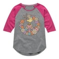 thumbnail image 1 of Peanuts - Floral Peace Sign - Woodstock - Toddler & Youth Girls Raglan Graphic T-Shirt, 1 of 6