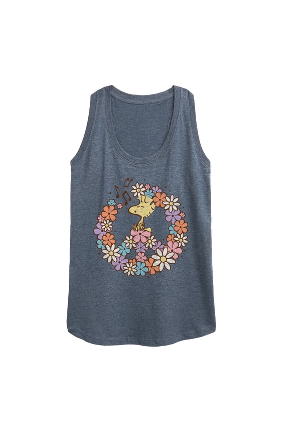 - Floral Peace Sign - Woodstock - Women's Racerback Tank Top