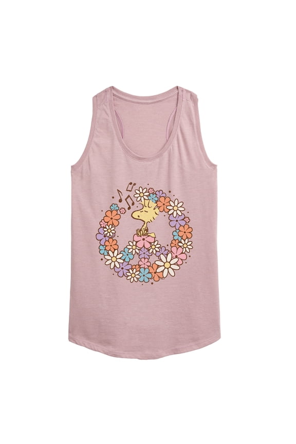 - Floral Peace Sign - Woodstock - Women's Racerback Tank Top