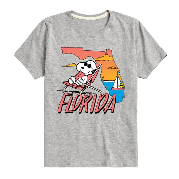 Peanuts - Florida Snoopy - Toddler And Youth Short Sleeve Graphic T-Shirt