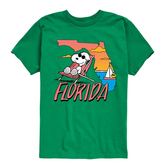 Peanuts - Florida Snoopy - Toddler And Youth Short Sleeve Graphic T-Shirt