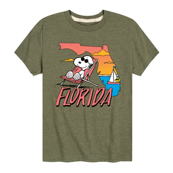 Peanuts - Florida Snoopy - Toddler And Youth Short Sleeve Graphic T-Shirt