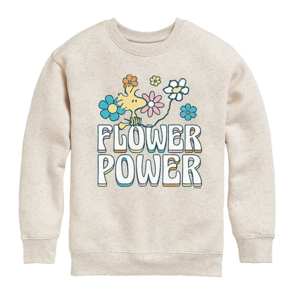 Peanuts - Flower Power - Toddler & Youth Crewneck Fleece Sweatshirt