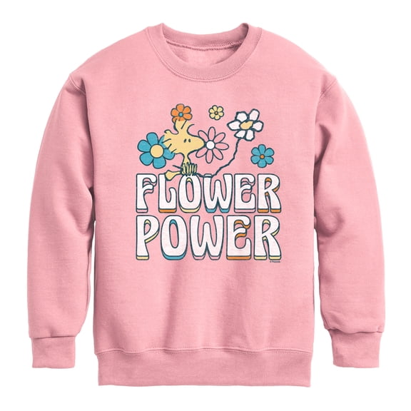 Peanuts - Flower Power - Toddler & Youth Crewneck Fleece Sweatshirt