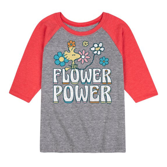 Peanuts - Flower Power - Toddler & Youth Raglan Graphic T-Shirt