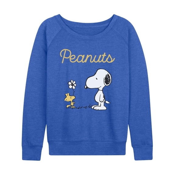 Peanuts - Flower - Women's French Terry Long Sleeve Pullover