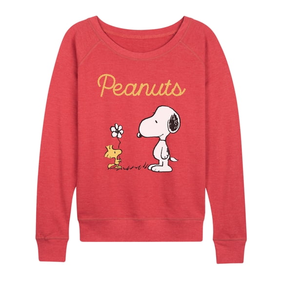 Peanuts - Flower - Women's French Terry Long Sleeve Pullover