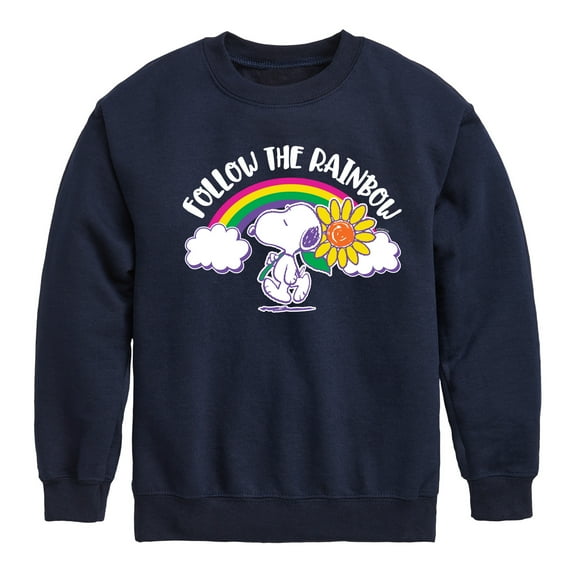 Peanuts - Follow The Rainbow - Youth Crewneck Sweatshirt