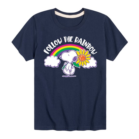 Peanuts - Follow The Rainbow - Youth Short Sleeve Tee